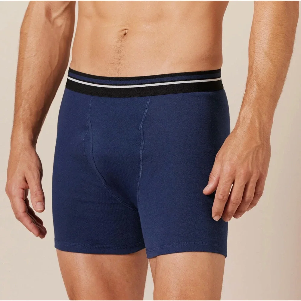 Amazon Essentials Men's Cotton Underwear Boxer Briefs Blue Small